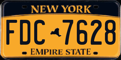 NY license plate FDC7628