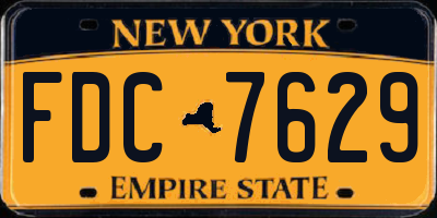 NY license plate FDC7629