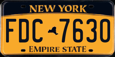 NY license plate FDC7630