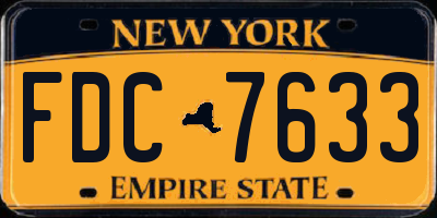 NY license plate FDC7633