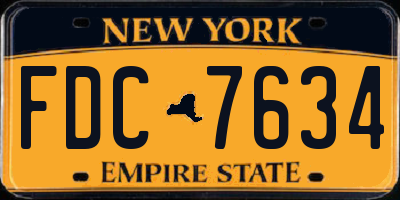 NY license plate FDC7634