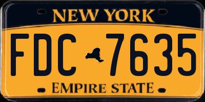 NY license plate FDC7635