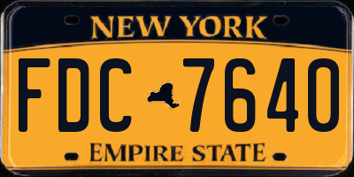 NY license plate FDC7640