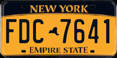 NY license plate FDC7641