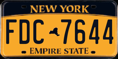NY license plate FDC7644