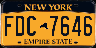 NY license plate FDC7646