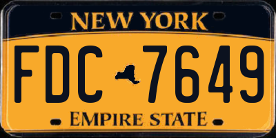 NY license plate FDC7649
