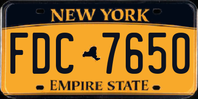 NY license plate FDC7650