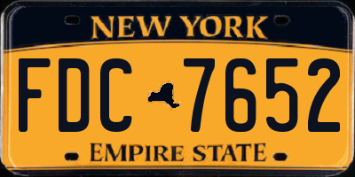 NY license plate FDC7652