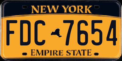 NY license plate FDC7654