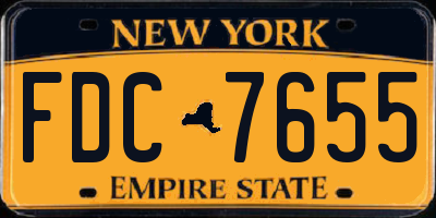 NY license plate FDC7655