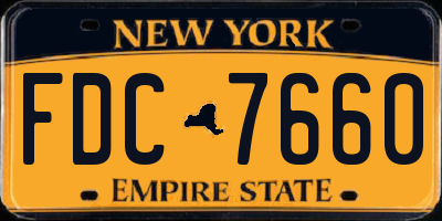 NY license plate FDC7660