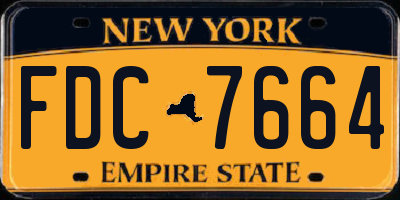 NY license plate FDC7664