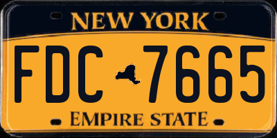 NY license plate FDC7665