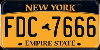 NY license plate FDC7666