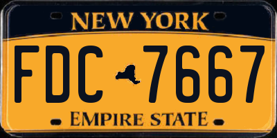 NY license plate FDC7667