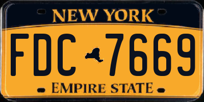 NY license plate FDC7669