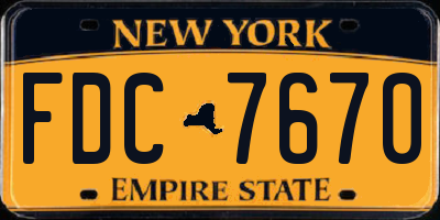 NY license plate FDC7670