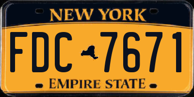 NY license plate FDC7671