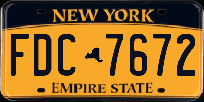 NY license plate FDC7672