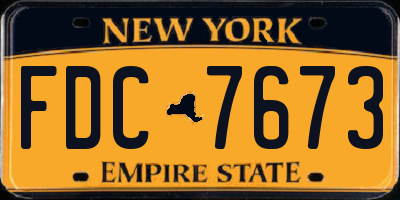 NY license plate FDC7673