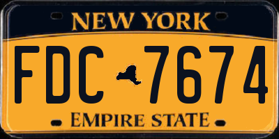 NY license plate FDC7674