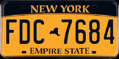NY license plate FDC7684