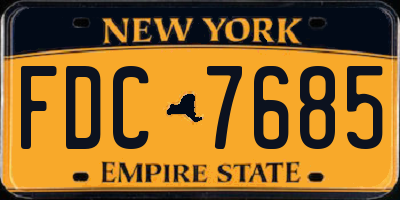 NY license plate FDC7685