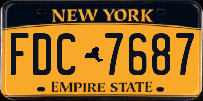 NY license plate FDC7687