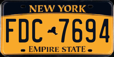 NY license plate FDC7694
