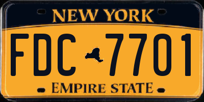 NY license plate FDC7701