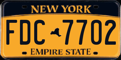 NY license plate FDC7702