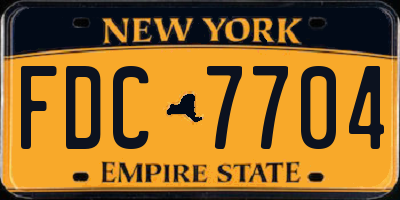 NY license plate FDC7704