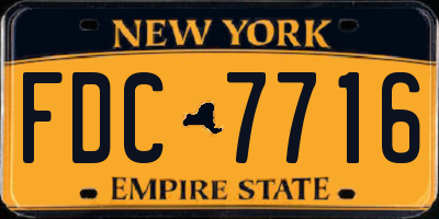 NY license plate FDC7716
