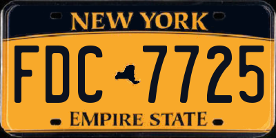 NY license plate FDC7725