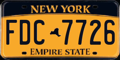 NY license plate FDC7726