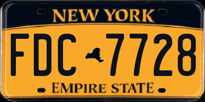 NY license plate FDC7728