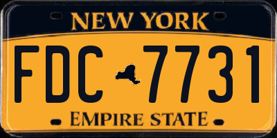 NY license plate FDC7731