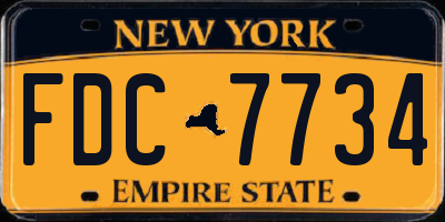 NY license plate FDC7734