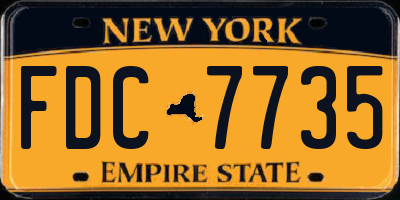 NY license plate FDC7735