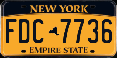 NY license plate FDC7736