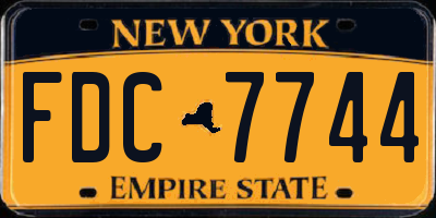 NY license plate FDC7744