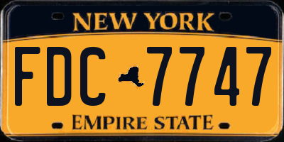 NY license plate FDC7747