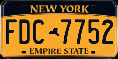 NY license plate FDC7752