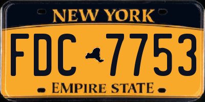 NY license plate FDC7753