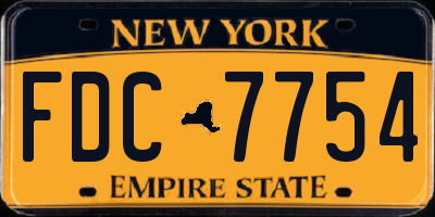 NY license plate FDC7754