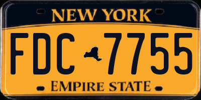 NY license plate FDC7755