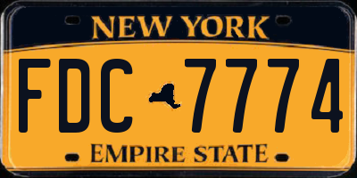 NY license plate FDC7774