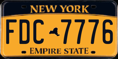 NY license plate FDC7776