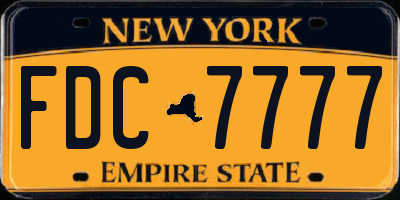 NY license plate FDC7777